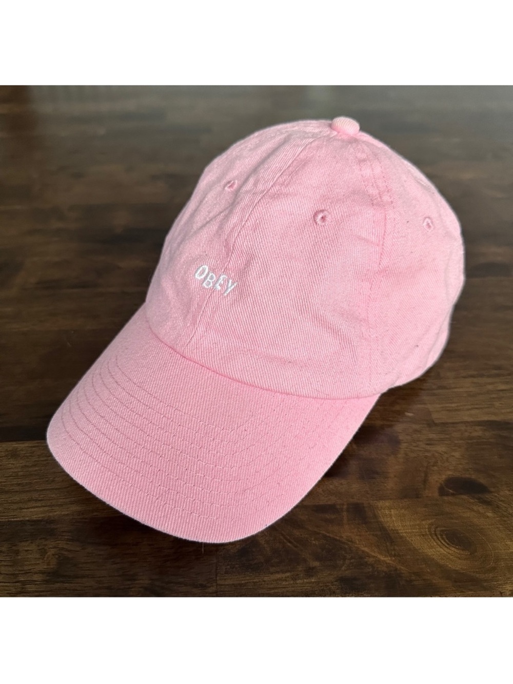 Obey pink baseball cap hat